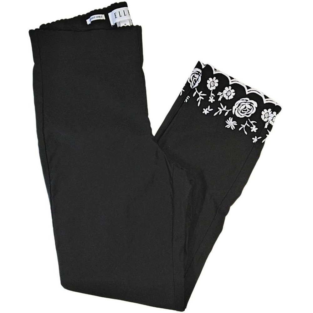 NWOT ELLE leggings, sixe M, black pull-on stretch skinny ankle pants
